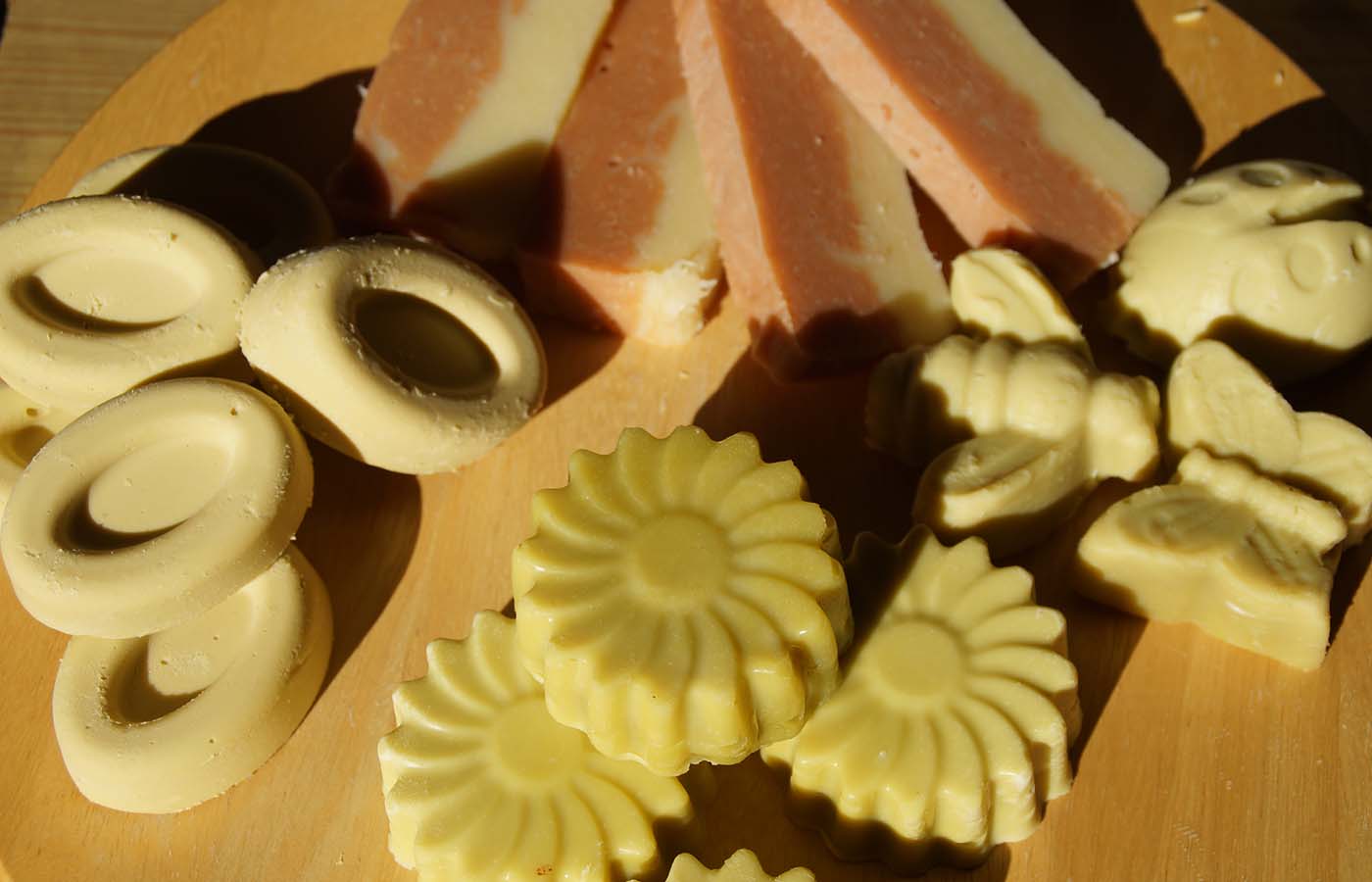 selbstgemachte Seifen aus dem Seife Sieden Kurs der Kursreihe Selbermacher